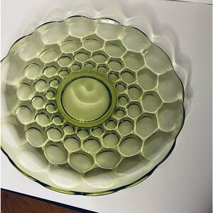 Vintage Bubble on the back green oval serving plate.